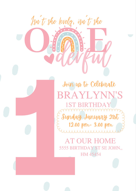 One-derful Birthday Invitation